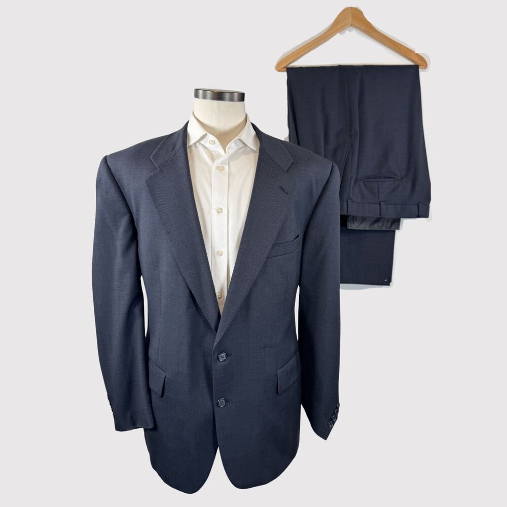 Burberrys Mens Suit Seperates Black Sports Coat Wool Straight Dress Pants 39x28